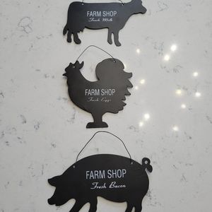 Black Metal Farmhouse Set of 3 Mini Signs